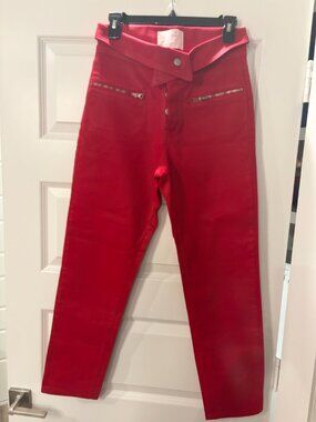 Revice RED Coated High Waist Zip-pocket Skinny Jeans - size 28